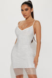 Baddie Uniform Embellished Mini Dress - Lavender