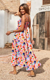 Maxi Dress for Women Spring Casual Spaghetti Strap Floral Sundress Flared Boho Flowy Wedding Guest Long Dresses