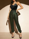 Sexy Butterfly Embroidery Mesh Velvet Cami Top Women Club Solid V-neck Sleeveless Spaghetti Strap Crop party top