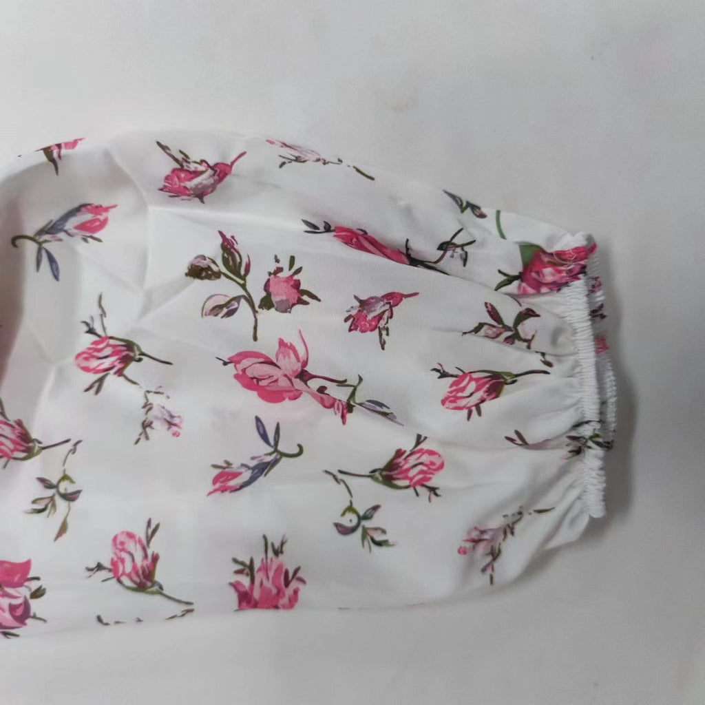 Floral Women's Dresses Sweet Print V-Neck Lace Short Dress Female Robe