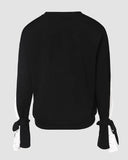 Colorblock Floral Pattern Lace Patch Sweatshirt