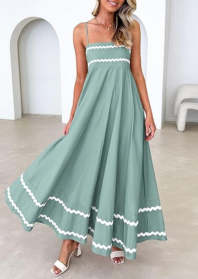 Women's 2026 Summer Flowy Maxi Dress Casual Sleeveless Spaghetti Strap – Divahotcouture
