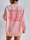 Slogan Graphic Drop Shoulder Sweatshirt