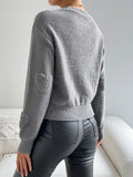 Heart Knit Drop Shoulder Sweater