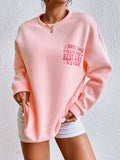 Slogan Graphic Drop Shoulder Sweatshirt