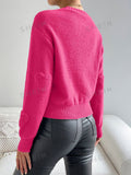 Heart Knit Drop Shoulder Sweater