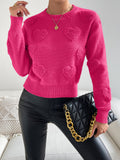 Heart Knit Drop Shoulder Sweater