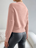 Heart Knit Drop Shoulder Sweater