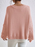 Heart Pattern Drop Shoulder Sweater