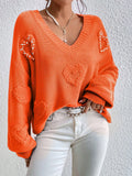 Heart Pattern Drop Shoulder Sweater