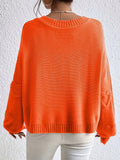 Heart Pattern Drop Shoulder Sweater