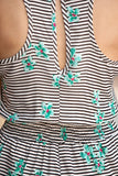 Stripe Floral Print Romper