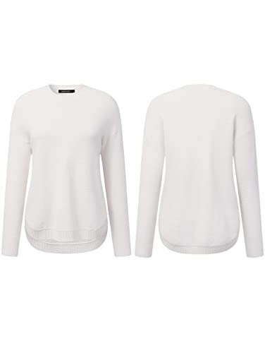 Women's Long Sleeve Oversized Crew Neck Solid Color Knit Pullover Sweater Tops Mocha