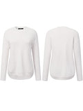 Women's Long Sleeve Oversized Crew Neck Solid Color Knit Pullover Sweater Tops Mocha