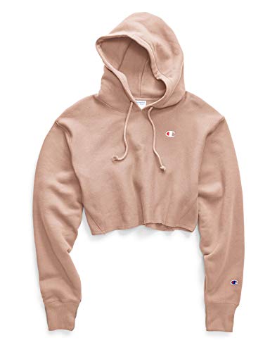 Champion womens Reverse Weave Cropped Cut-off Hoodie, Left Chest C Hooded Sweatshirt, White-549302, XX-Large US