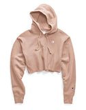 Champion womens Reverse Weave Cropped Cut-off Hoodie, Left Chest C Hooded Sweatshirt, White-549302, XX-Large US