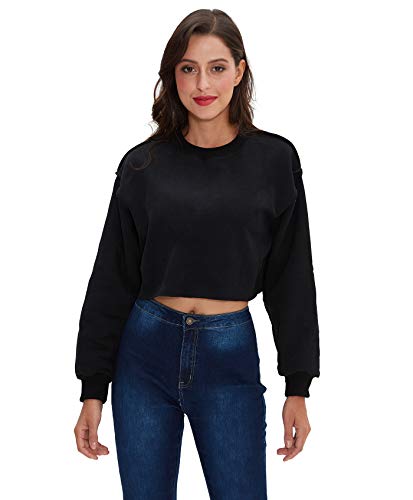 Women Pullover Cropped Hoodies Long Sleeves Sweatshirts Casual Crop Tops for Fall Winter ( Apricot)