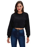 Women Pullover Cropped Hoodies Long Sleeves Sweatshirts Casual Crop Tops for Fall Winter ( Apricot)