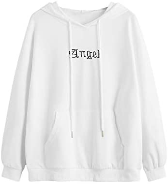 Women's Letter Graphic Print Pocket Drawstring Hoodie Sweatshirt