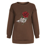 Womens Hoodless Loose Full Zip Sweatshirt Round Neck Casual Pullover Tops Fit Long Sleeve Womens Sweatshirts