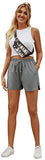 Women's Solid Stretchy Drawstring Waist Track Shorts