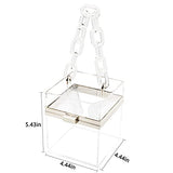 Women Acrylic Transparent Gold star Evening Bags Purses Clutch Vintage Banquet Handbag (Pink) Medium