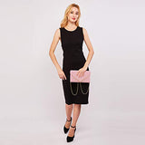 Ladies' Velvet Evening Clutch Handbag Formal Party Clutch For Women With Chain Strap (Rose)