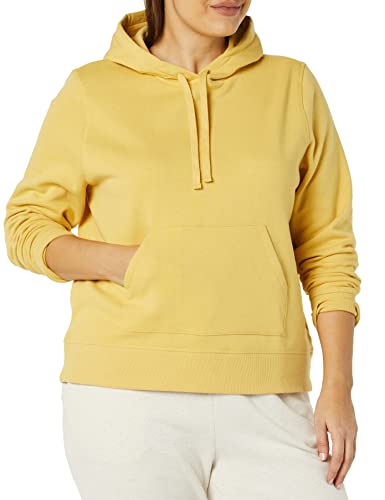 Women's French Terry Fleece Pullover Hoodie (Available in Plus Size), Dark Yellow, X-Large