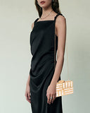 Women Lattice Pattern Metal Handbag Chain Geometric Evening Clutch Purse, Gold