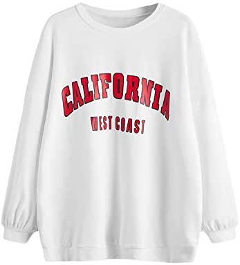 Women's Oversized Crewneck Letter Print Graphic Pullover Dress Sweatshirt