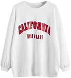 Women's Oversized Crewneck Letter Print Graphic Pullover Dress Sweatshirt