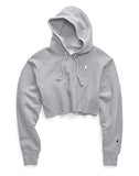 Champion womens Reverse Weave Cropped Cut-off Hoodie, Left Chest C Hooded Sweatshirt, White-549302, XX-Large US