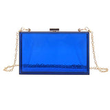 Women Acrylic Transparent Gold star Evening Bags Purses Clutch Vintage Banquet Handbag (Pink) Medium