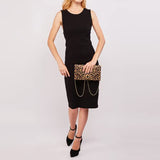 Ladies' Velvet Evening Clutch Handbag Formal Party Clutch For Women With Chain Strap (Rose)