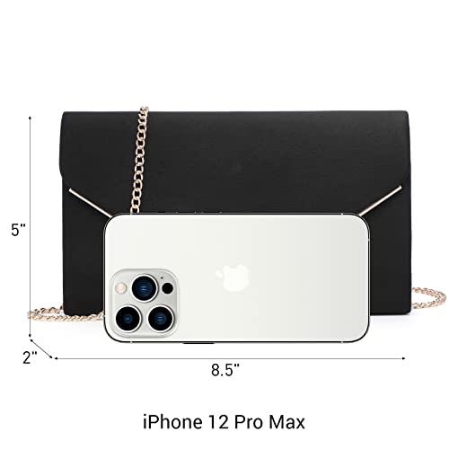 Ladies' Velvet Evening Clutch Handbag Formal Party Clutch For Women With Chain Strap (Rose)