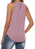 Summer Tops for Women Halter Strappy Tank Tops Casual Sleeveless Workout Shirts Blouses Grey