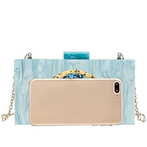 Clutch Purses for Women-Evil Eye Acrylic Clutch Glitter Purse Evening Bag Chain Shoulder Crossbody Handbags