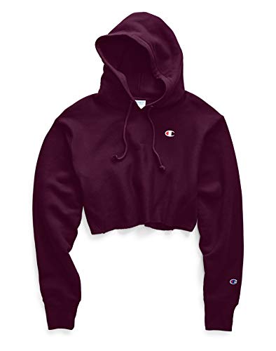 Champion womens Reverse Weave Cropped Cut-off Hoodie, Left Chest C Hooded Sweatshirt, White-549302, XX-Large US