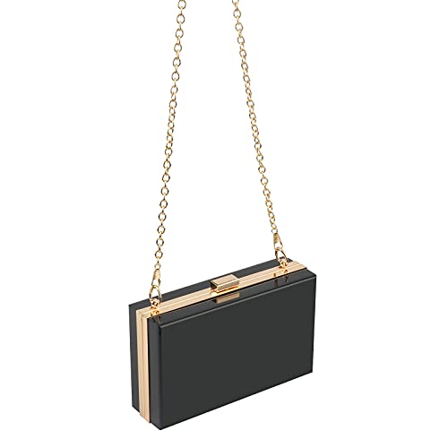 Women Acrylic Transparent Gold star Evening Bags Purses Clutch Vintage Banquet Handbag (Pink) Medium