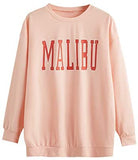 Women's Oversized Crewneck Letter Print Graphic Pullover Dress Sweatshirt