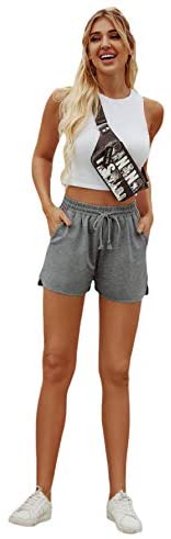 Women's Solid Stretchy Drawstring Waist Track Shorts