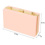 Women Acrylic Transparent Gold star Evening Bags Purses Clutch Vintage Banquet Handbag (Pink) Medium