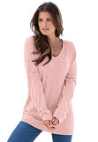 Women's Plus Size Fine Gauge Drop Needle V-Neck Sweater