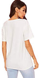 Women's Summer Teen Basic V Neck Short Sleeve Loose Casual Tee T-Shirt Top