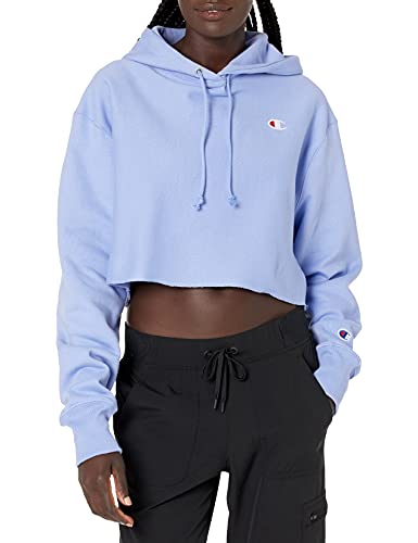Champion womens Reverse Weave Cropped Cut-off Hoodie, Left Chest C Hooded Sweatshirt, White-549302, XX-Large US