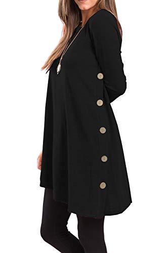 Fall Dresses for Women 2022 Long Sleeve Sweater Dress for Women 2022 Button Side Pullover Sweater Womens Winter Sweatshirt for Women Outfits dresses