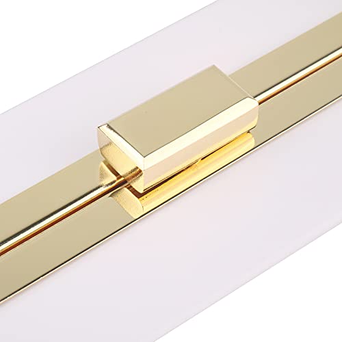 Women Acrylic Transparent Gold star Evening Bags Purses Clutch Vintage Banquet Handbag (Pink) Medium