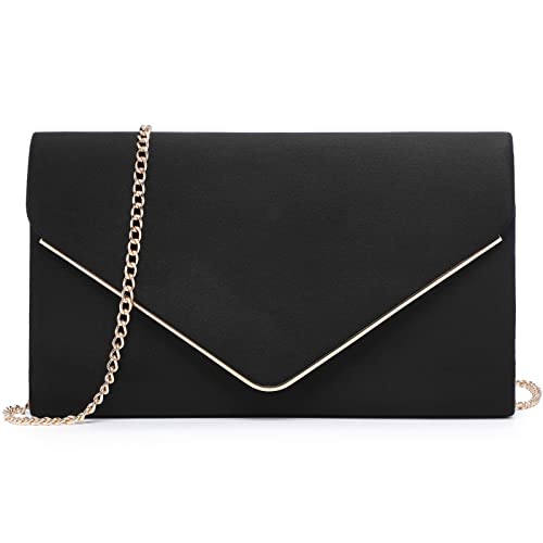 Ladies' Velvet Evening Clutch Handbag Formal Party Clutch For Women With Chain Strap (Rose)