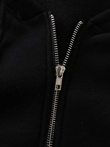 Women's Crop Zip Up Drawstring Pocket Basic Zipper Hooded Sweatshirt