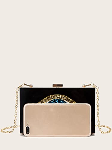 Clutch Purses for Women-Evil Eye Acrylic Clutch Glitter Purse Evening Bag Chain Shoulder Crossbody Handbags